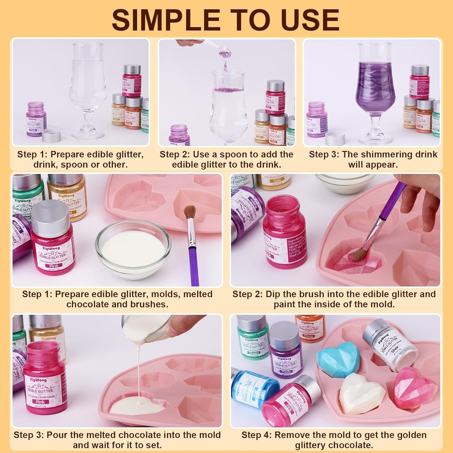 Red Edible Glitter - 15g Food Grade Luster Dust Powder, Cake Decorating Sprinkle Glimmery Dust for Drinks, Wine, Fondant, Chocolate, Candy, Cookie, Vegan