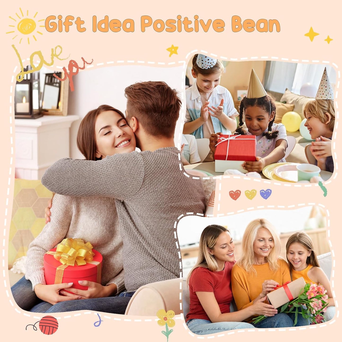 Funny Handmade Coffee Bean Gift-Unique Cute Presents for Women & Men,Emotional Cheer Support,Birthday Gifts for Her/Him,Friends,Coworkers,Family