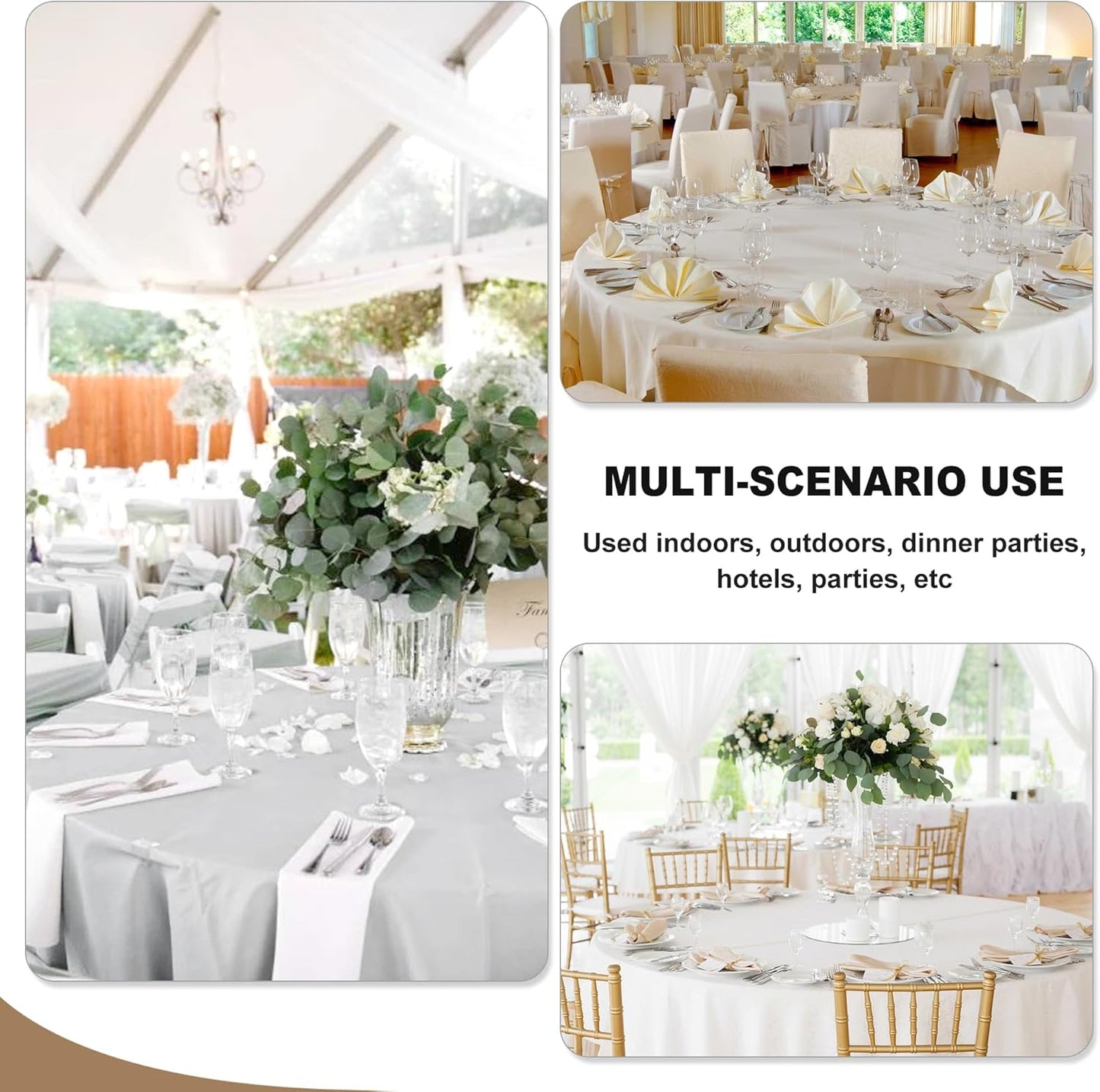 Fitable 6 Pack Navy Round Table Clothes - 70 Inches in Diameter - Stain Resistant and Washable Tablecloths, Polyester Fabric Table Covers for Wedding, Party, Banquet, Gathering