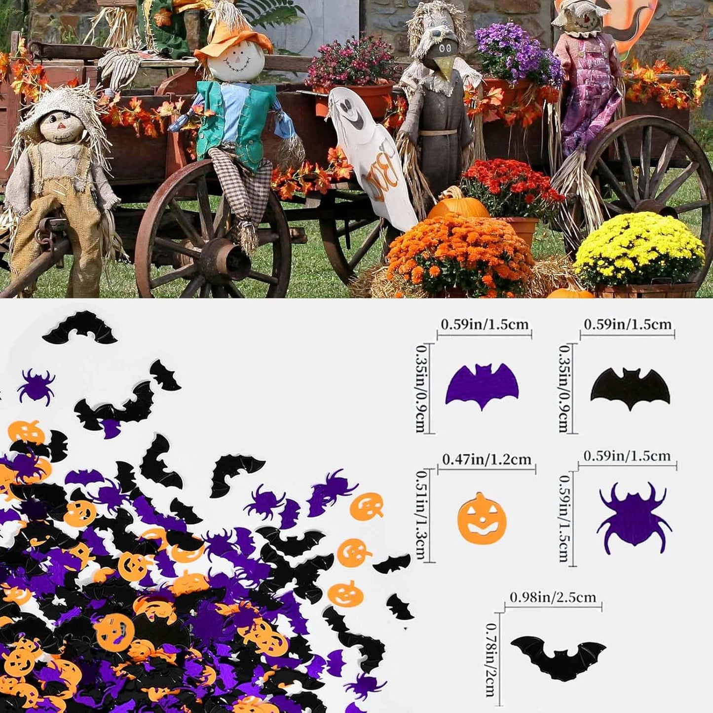 Halloween Confetti Glitter,Confetti Sprinkles Bats Spider Glitter Pumpkin Glitter Table Scatter for Halloween Table Decorations 60g