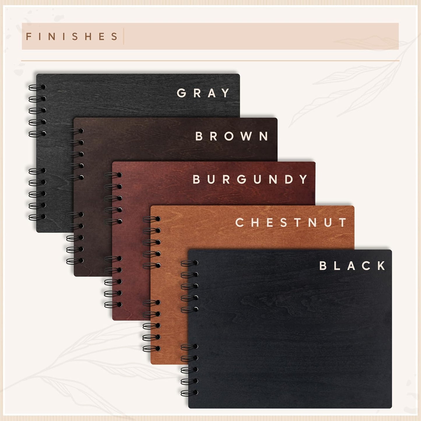 Personalized Wood Wedding Guest Book - 5 Colors/Finishings, 2 Sizes, 12 Designs - Wood Wedding Decorations, Guest Book Signs for Wedding Reception (DESIGN 8)