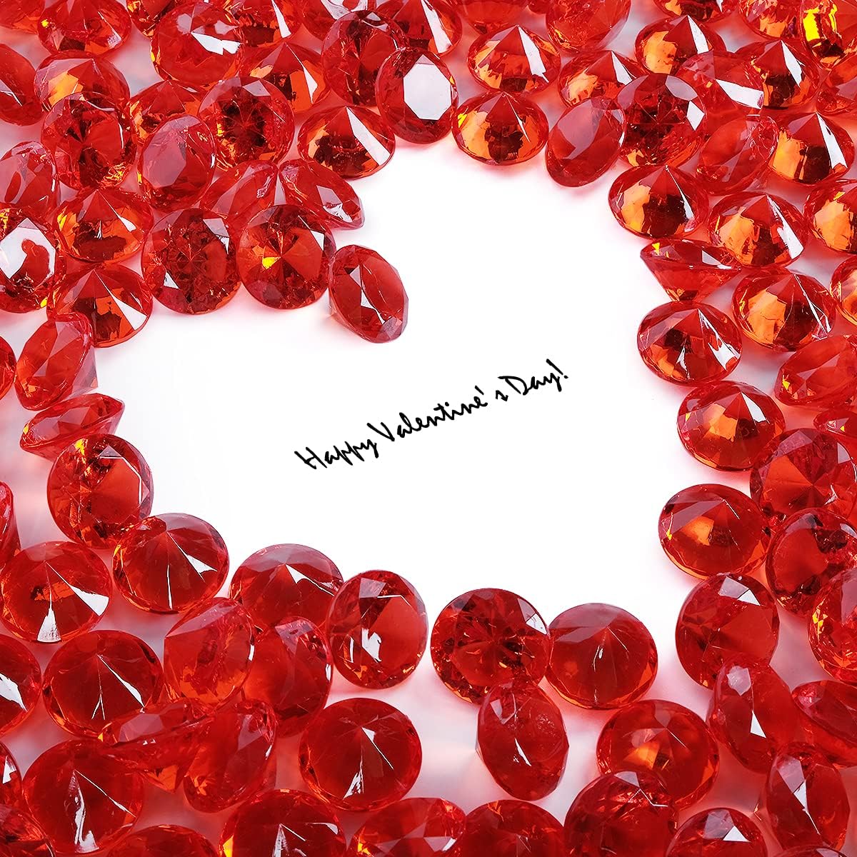 Acrylic Diamond Fake Gems Vase Filler, Babenest 240pcs 3/4 Inch Faux Diamonds Crystals Jewels for Table Scatters Wedding Party Event Arts & Crafts Birthday Decoration Favor (Red)