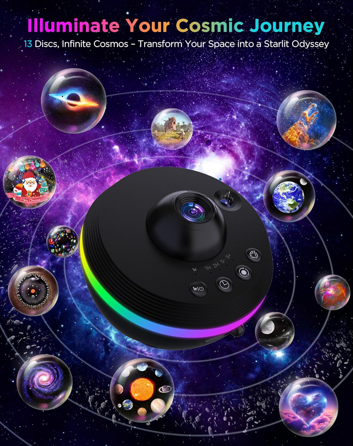 Star Projector, 13 in 1 HD Planetarium Galaxy Projector for Bedroom, Star Projector Galaxy Light with Timer, Meteor & RGB Lighting Effects, Space Night Light Projector for Kids, Adults