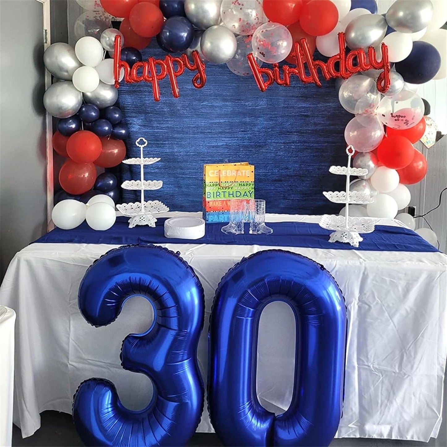 40 Inch Balloon Number 0 Navy Blue, Large Foil Dark Blue Number Balloons Set 0-9, Royal Blue Digital 0 Helium Balloons for Boys 10th 20th Birthday Anniversary Party Decoration Supplies