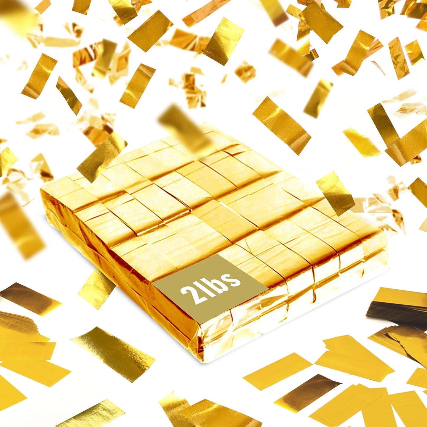 Gold Confetti Paper - BULK 2.2lbs | 1kg, Biodegradable Tissue Paper, Rainbow Light Weight, Non-Staining Paper, for Events, Crafts, Decorations