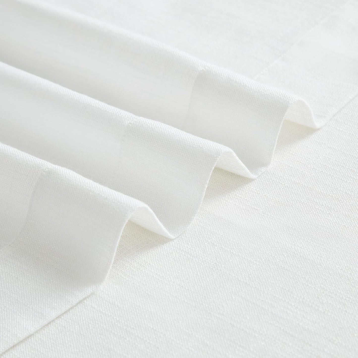 Vision Home White Pinch Pleated Semi Sheer Curtains Textured Light Filtering Window Curtains 84 inch for Living Room Bedroom Patio Rayon Blended Pinch Pleat Drapes with Hooks 1 Panel 60" Wx84 L