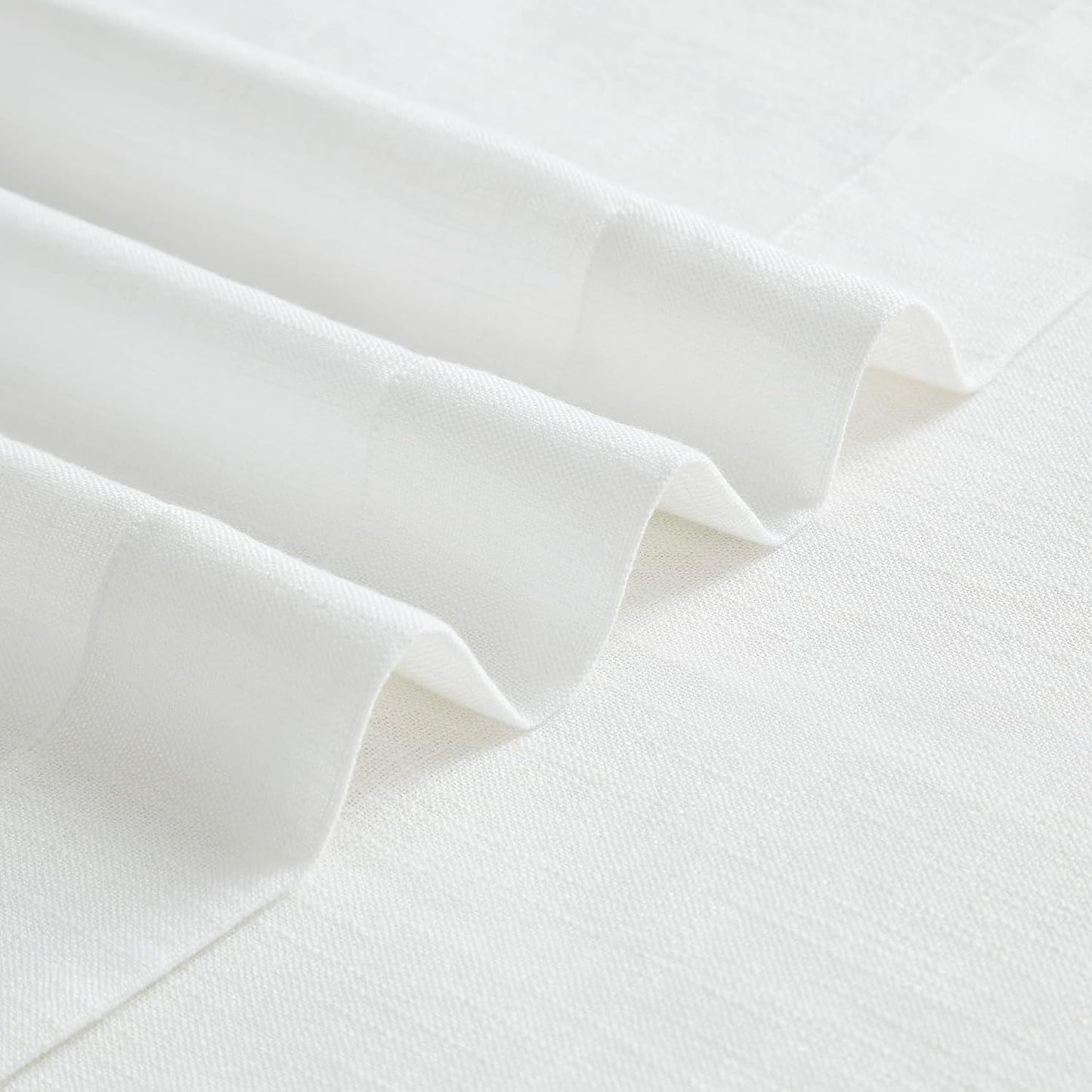 Vision Home White Pinch Pleated Semi Sheer Curtains Textured Light Filtering Window Curtains 120 inch for Living Room Bedroom Rayon Blended Pinch Pleat Drapes with Hooks 2 Panels 10ft 40" Wx120 L