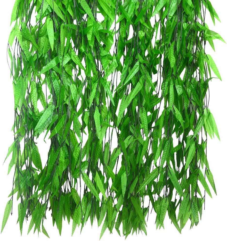 Bird Fiy 50 PCS 376 Feet Artificial Flower Greenery Wicker Rattan Vine Fake Foliage Leaf Flowers Plants Garland Garden Decoration