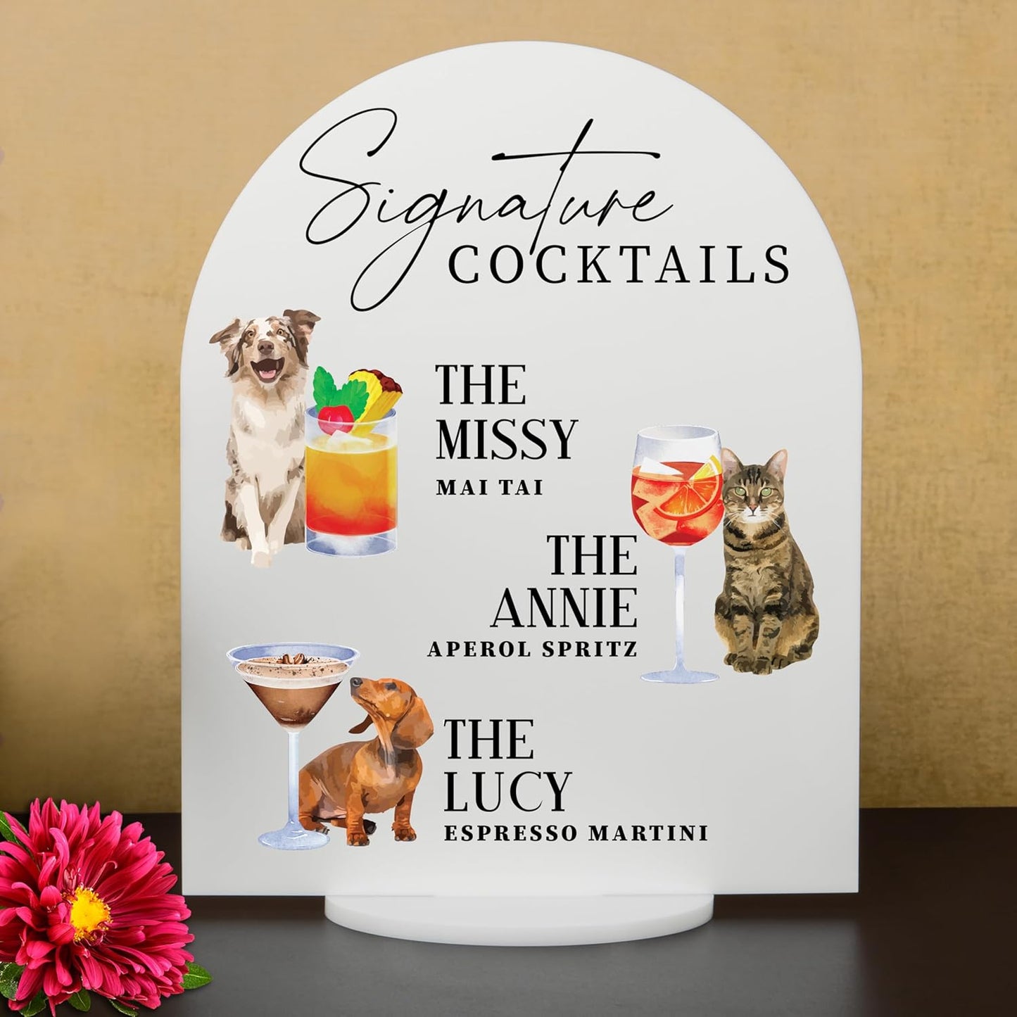 Pet Signature Drink Wedding Signs