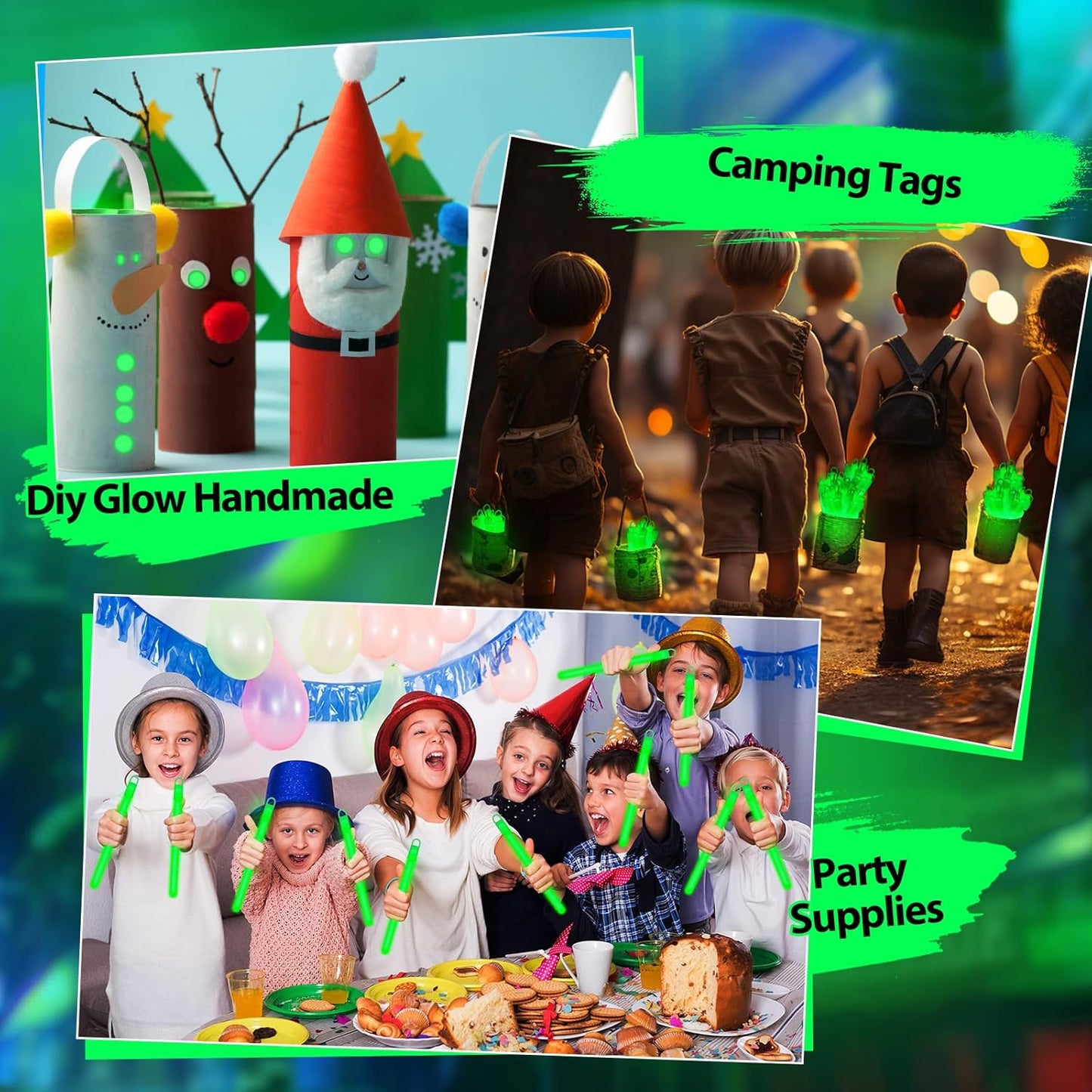 Lewtemi 4" or 6" 100 Pack Bright Glow Sticks Bulk, Glow in The Dark Party Supplies Birthday and Holidays Party Favors