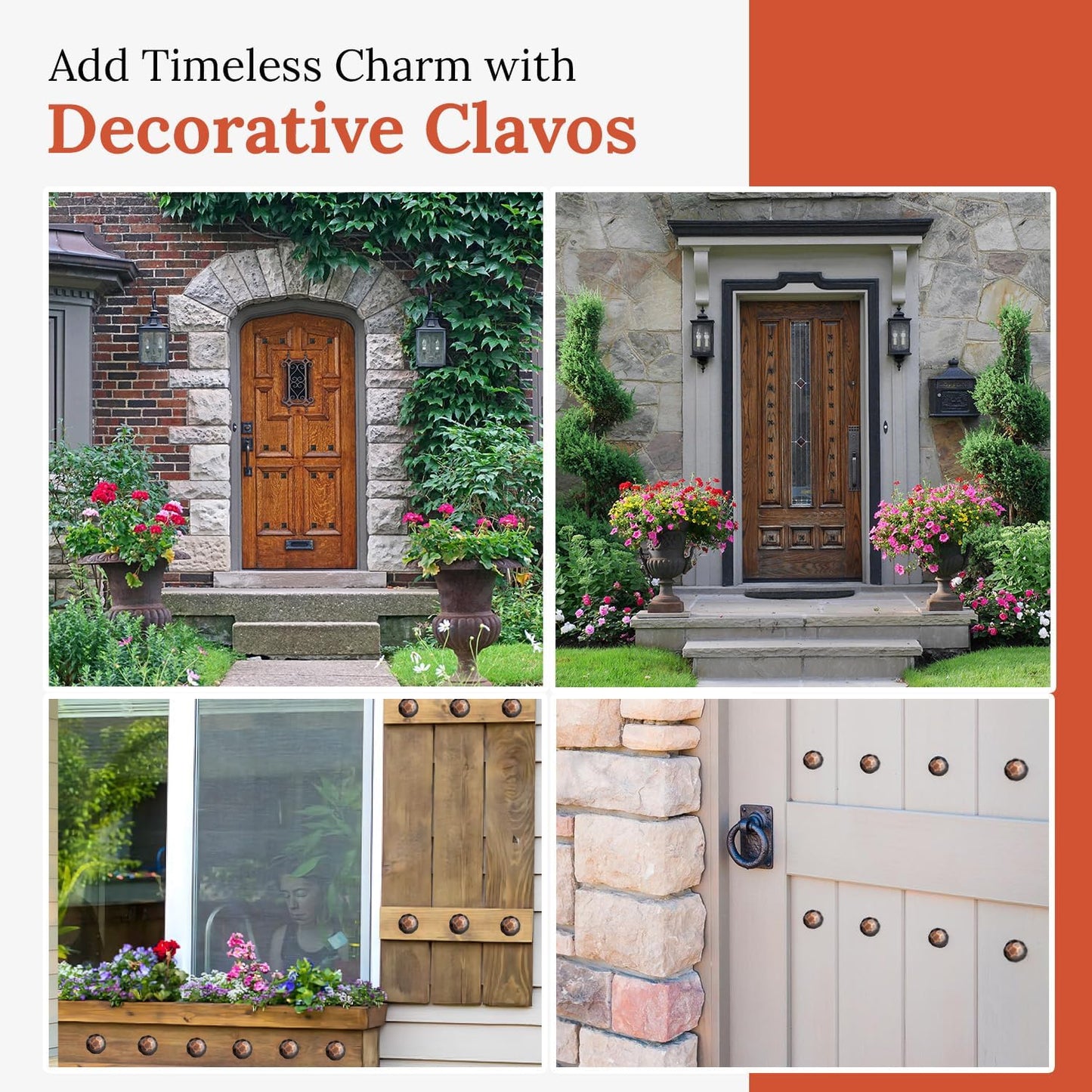 50 Pack 1.5" Round Head Iron Clavos Decorative Nails – Oil Rubbed Bronze – Handmade Rustic Round Fasteners for Farmhouse Shutters, Faux Wood, Barn Doors, Shutters, Gates – Ornamental Wood Accent