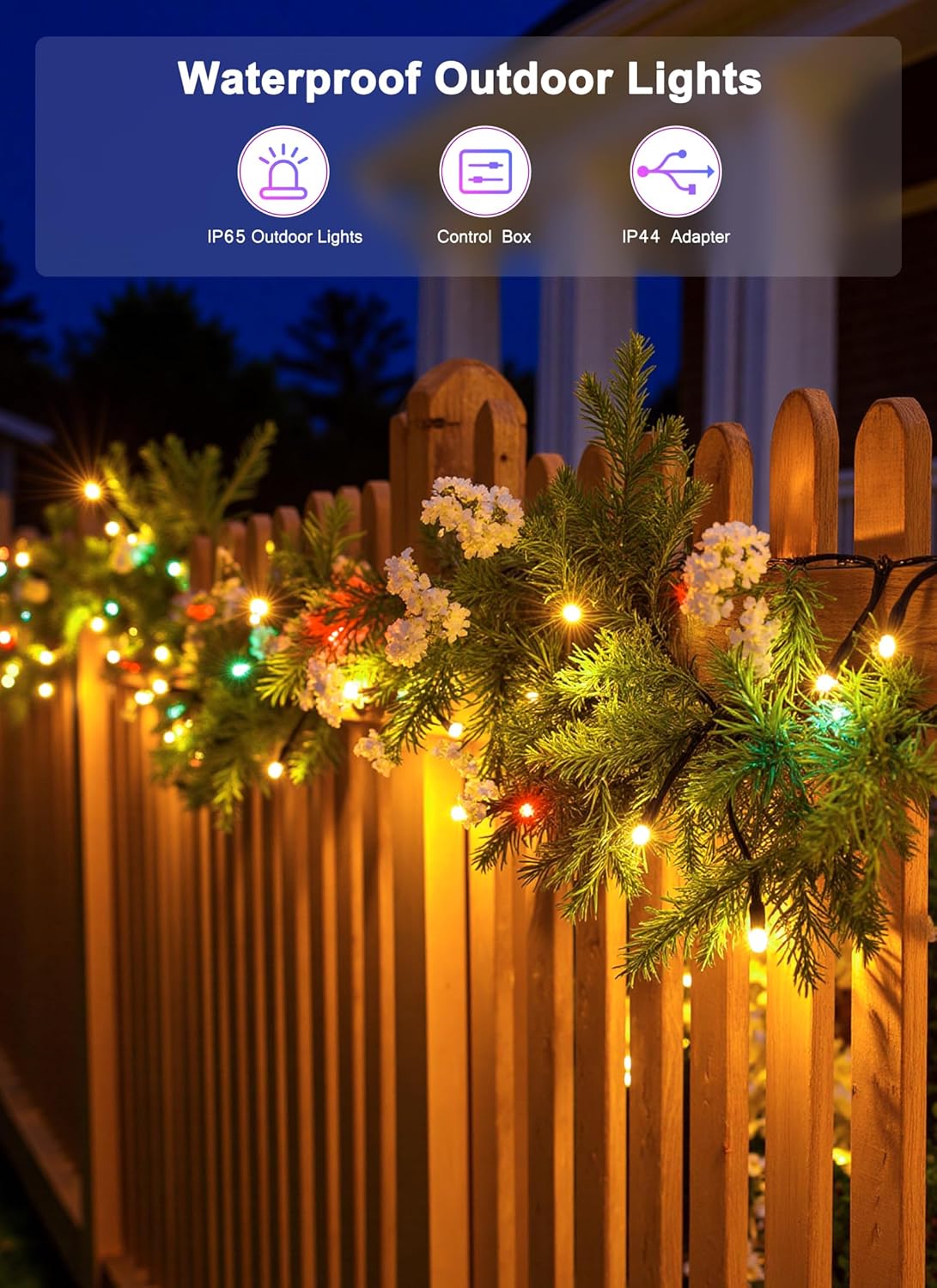 Minetom LED Color Changing Smart RGB Christmas Tree Lights, 165ft 500LED String Lights, 16 Milion Adjustable Colors Fairy Lights with Remote & Timer & Memory Function for Xmas Tree Holiday Party