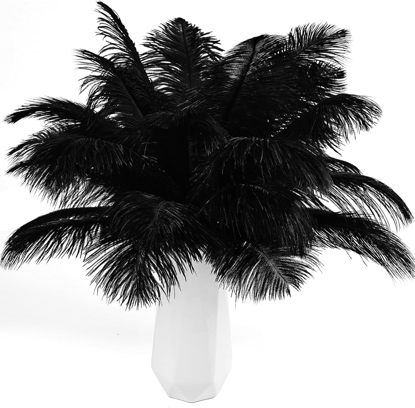 THARAHT Black Ostrich Feathers 12pcs Natural Bulk 10-12Inch 25cm-30cm for Crafts Wedding Party Centerpieces Halloween and Home Decoration Feathers