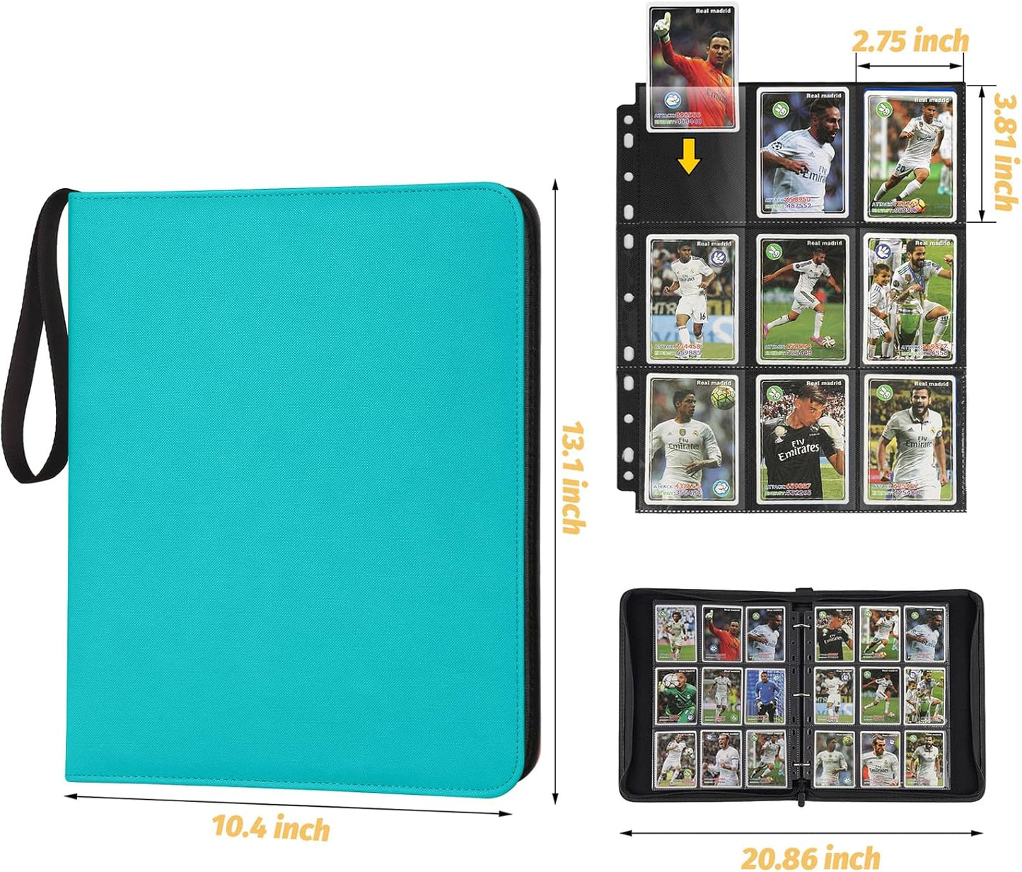 Trading Card Binder, Card Collection Binder Album Folder with 720 Side Loading Pockets, 9 Pocket Trading Card Album Folder for TGC,MTG, Baseball Cards, Yugioh