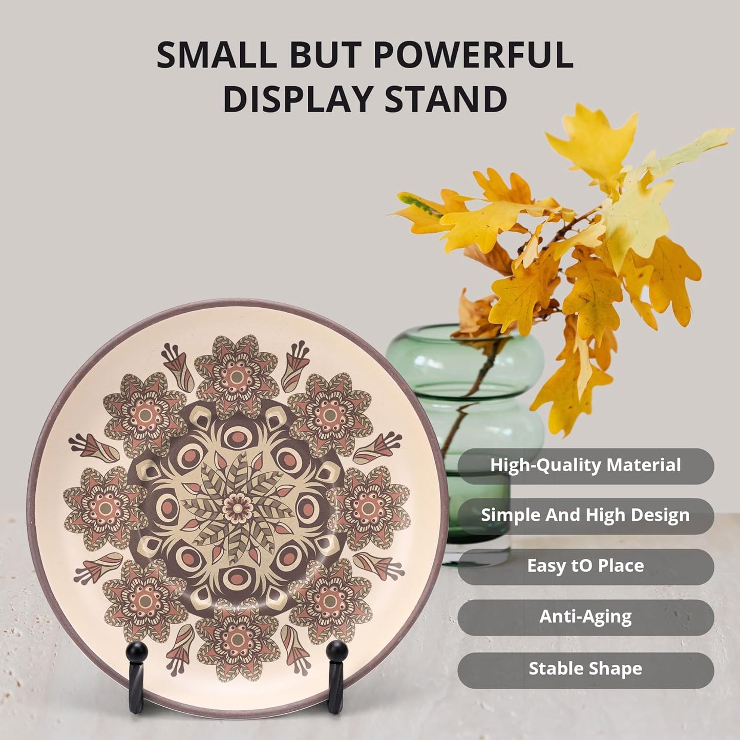 3 Pack 6inch Picture Stands for Display, Black Metal Plate Stands for Display - Decorative Plate Stand, Plate Holder Display Stand, Picture Frame Stand - Plate Display Stands for Picture Stand