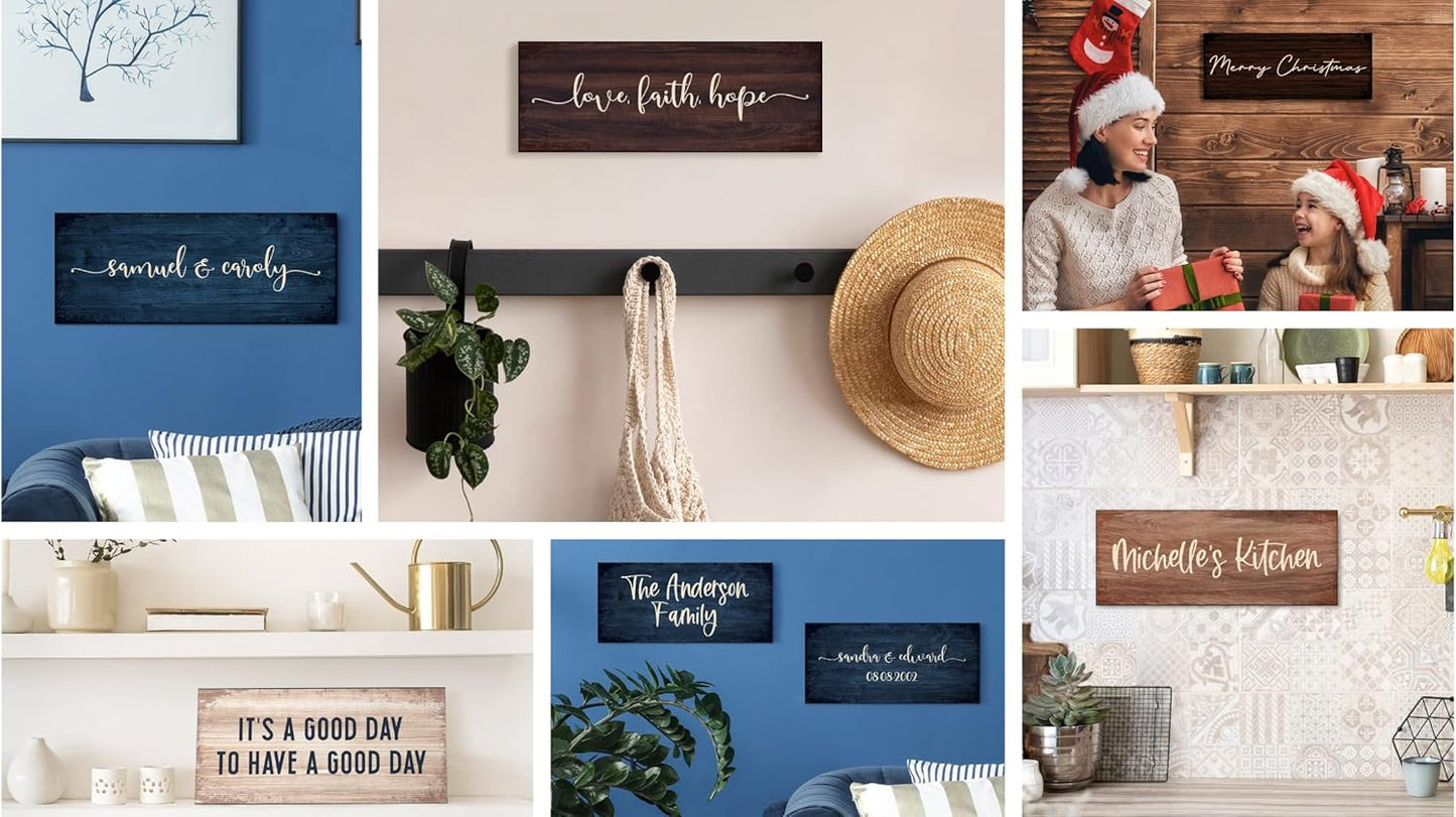 Personalized Signs for Home, Custom Sign with Any Text, 3 Sizes - 12 Background Options & 8 Fonts - Customizable Sign 18X7