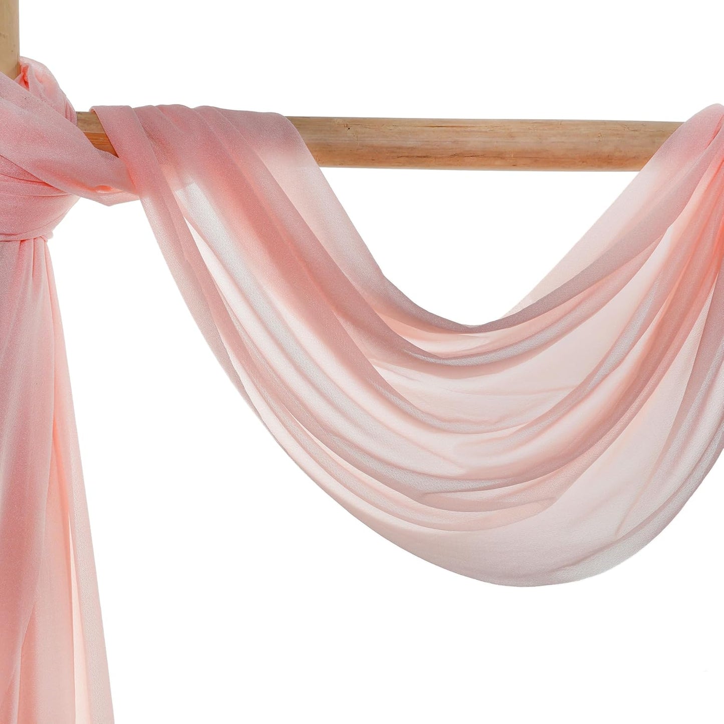 VDS Pack of 1 Panel (30 Inch X 30 Feet) Wedding Arch Draping Fabric Sheer Chiffon Fabric Drapery for Wedding Ceremony Reception Swag Backdrop Canopy Chuppah ARBO Altars Decoration (Dusty Rose)