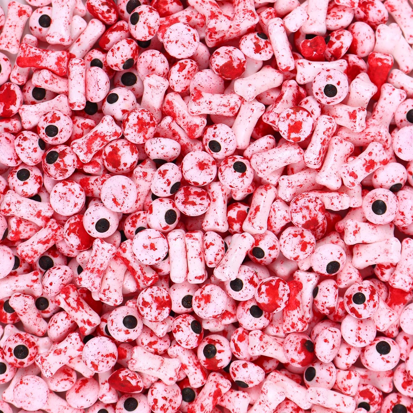 Bloody Eyeballs Bones, Edible Candy Sprinkles for Halloween, Candy Eyes, Bloody Bone Candy for Cookies, Cupcakes, Cake, Ice Cream, Cake Top(4.23oz/120g)