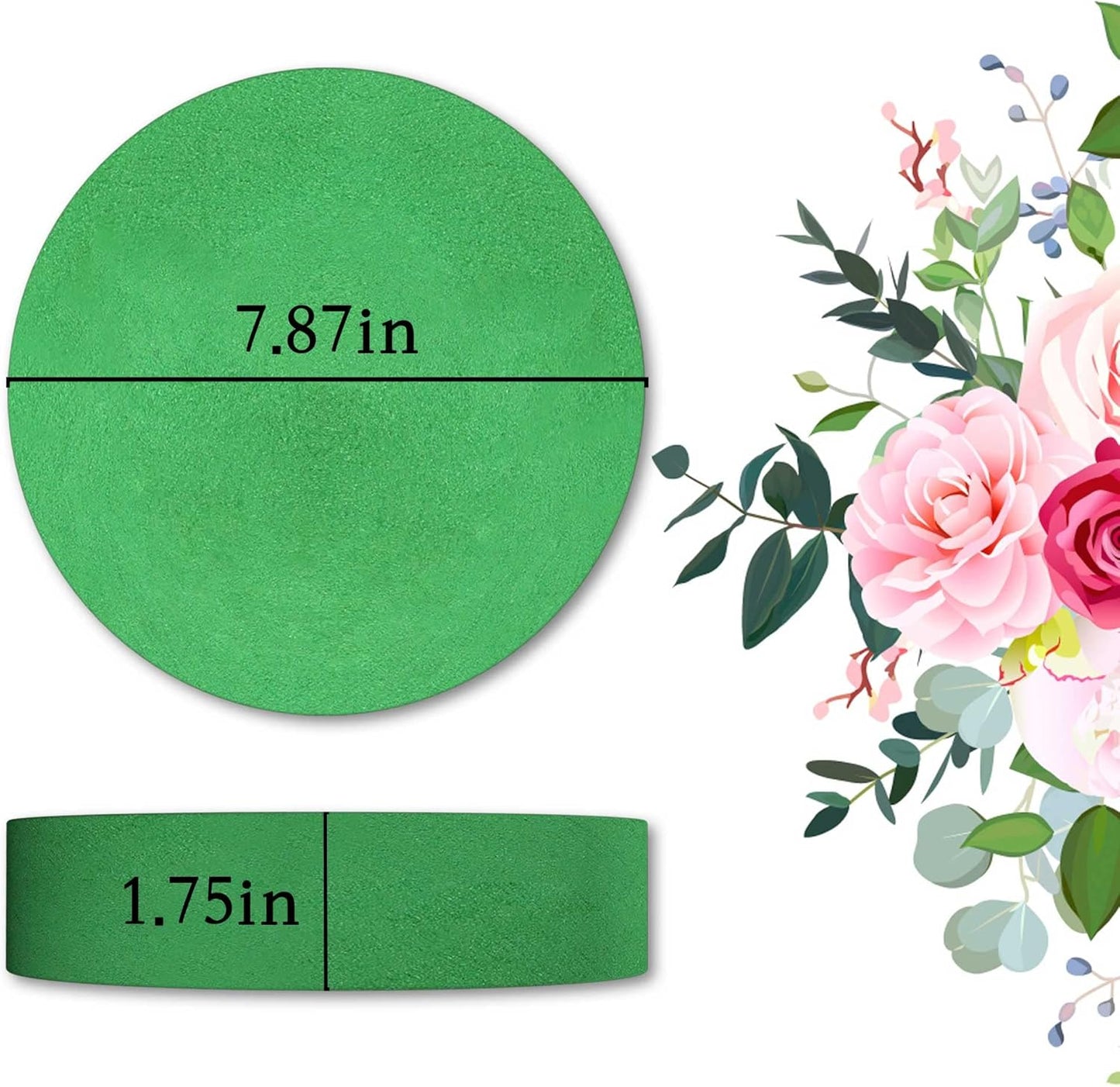Max Shape Round Floral Foam Blocks,Large Dry Floral Foam for Artificial Flowers,Craft Project,Wedding Aisle Flowers,Arty Decoration 6 Pack (7.87'')