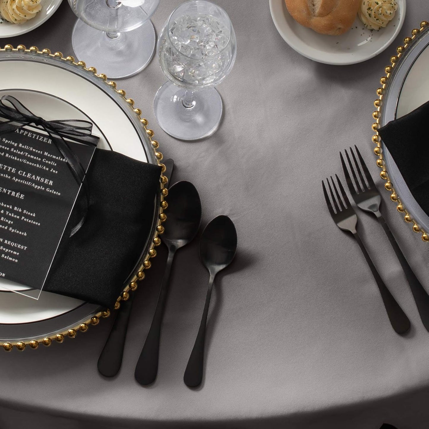 Gee Di Moda Rectangle Tablecloth - 60 x 102 Inch Charcoal Table Cloth for 6 Foot Rectangle Table - Heavy Duty Washable Fabric - for 6 Ft Buffet Table, Holiday Party, Dinner, Wedding & Baby Shower