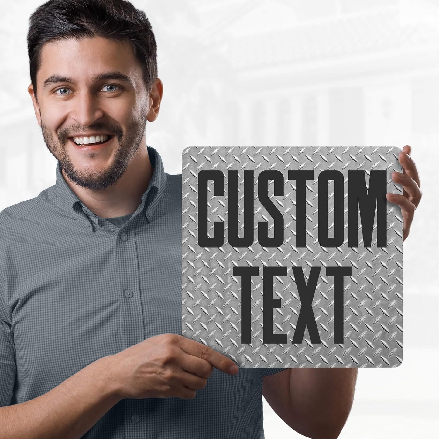 Custom Sign, Custom Street Sign, 11 Font Colors, 13 Font Styles, 4 Hole Options, 22 Sizes, 12x12 Inches, Rust Free DiBound, Fade Resistant, Made in USA by My Sign Center (Diamond Metal)