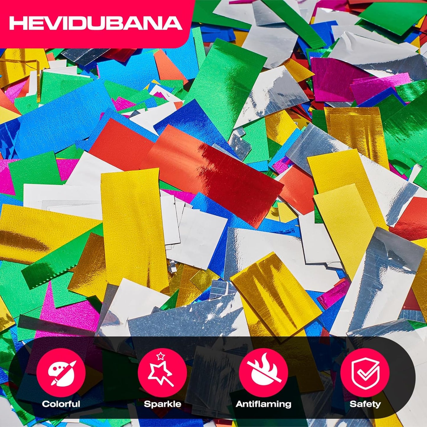 Metallic Glitter Confetti Paper - Flame Retardant Foil Confetti for Parties, Concerts, Weddings & More (1.1)