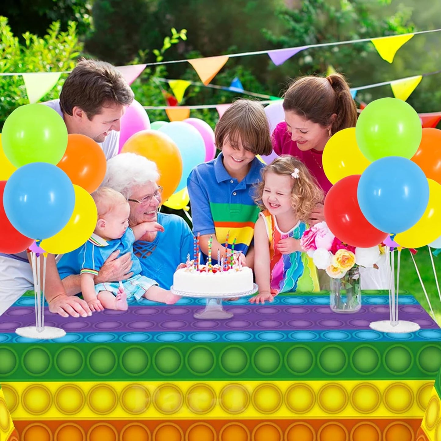 TONIFUL 4 Set Colourful Balloon Centerpieces for Table,Balloons Stand Kit for Rainbow Party Centerpieces Table Decorations,Easter Decoration,Birthday Decorations