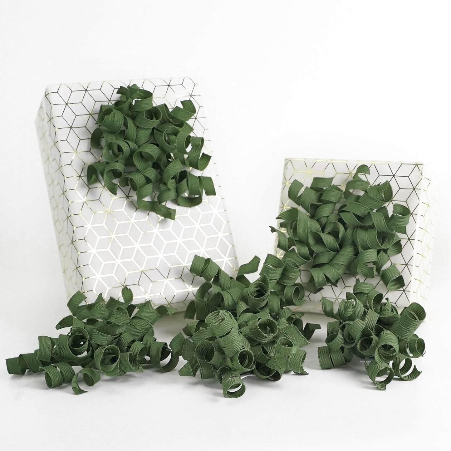 HUIHUANG Moss Green Bows for Gift Wrapping, Green Curly Ribbon Bows Self Adhesive Burst Gift Bow for Presents, Wine Bottle, Treat Bags, Wrap Accessories, Christmas, Wedding Party Favor - 6 Counts
