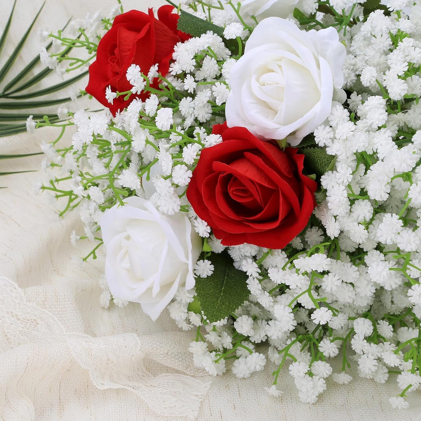 Babys Breath Artificial Flowers, Real Touch Babys Breath Flowers Artificial Bulk for Wedding Decor, White Fake Flowers for Party Home Garden Decor (48, White)