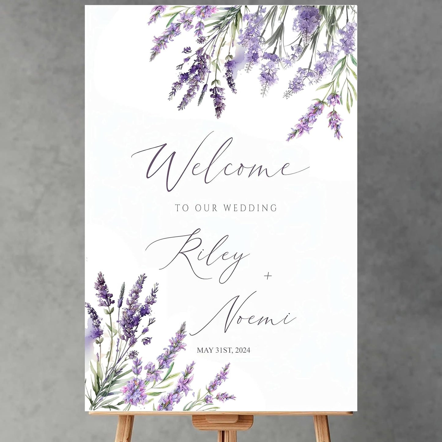 Generic Personalized Wedding Welcome Sign, 18x27 inches, Plastic, Modern Style, Rectangular, Wedding Theme, Event Guestbook