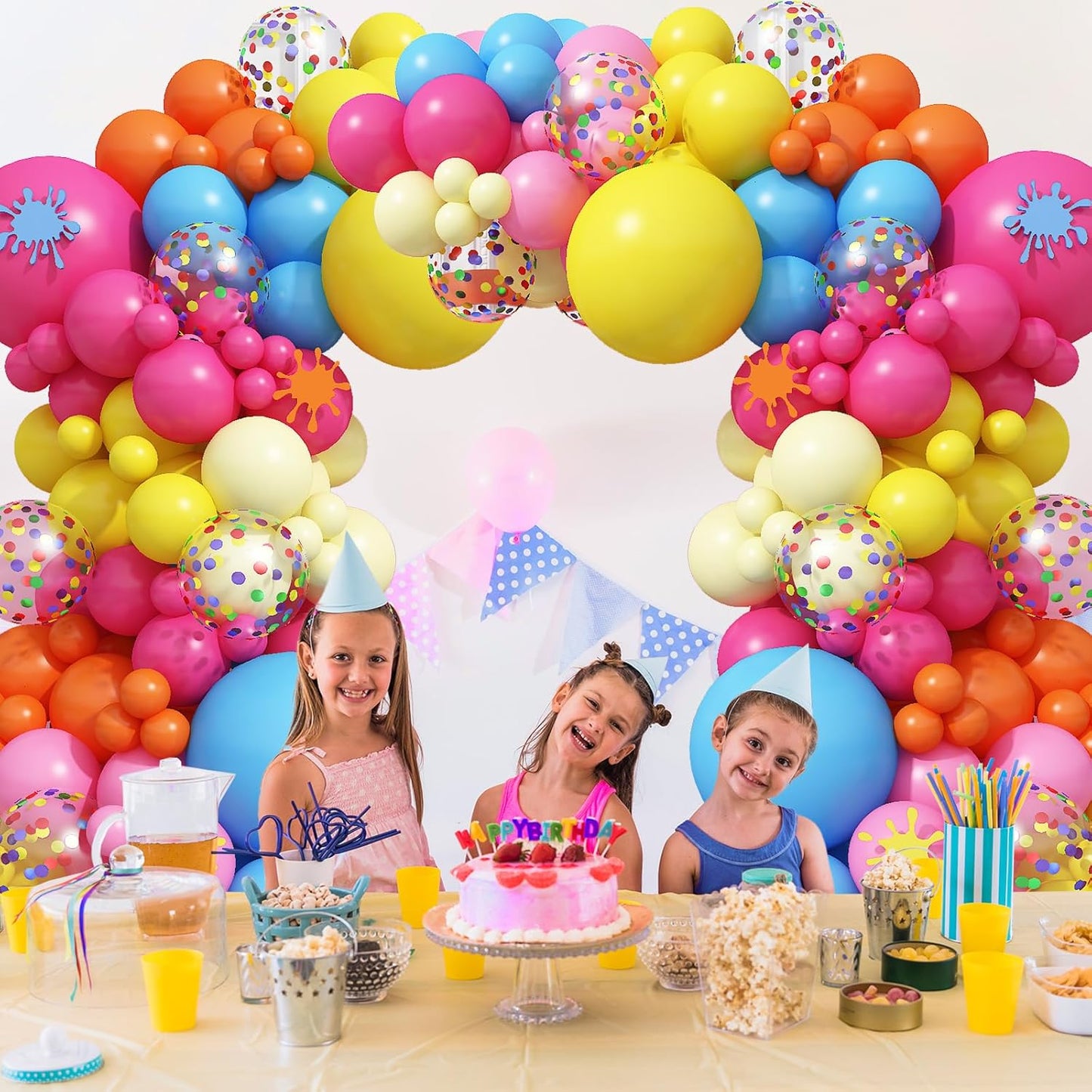Rainbow Balloon Arch Kit 126Pcs Colorful Balloons Garland Multicolor Assorted Primary Color Pride Birthday Party Balloons for Kids Carnival Circus Fiesta Baby Shower Wedding Anniversary Decorations