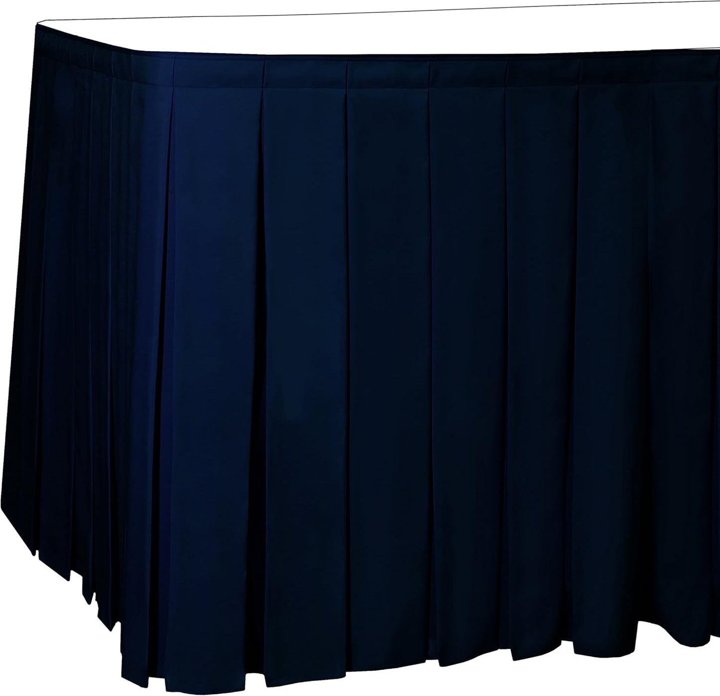 Ultimate Textile Pleat Polyester Fabric Table Skirt - Machine Washable Flame Resistant with Clips for Events, Weddings & Trade Shows, Cut & Sewn in Paterson, NJ - Deep Royal, 21' Box Pleat