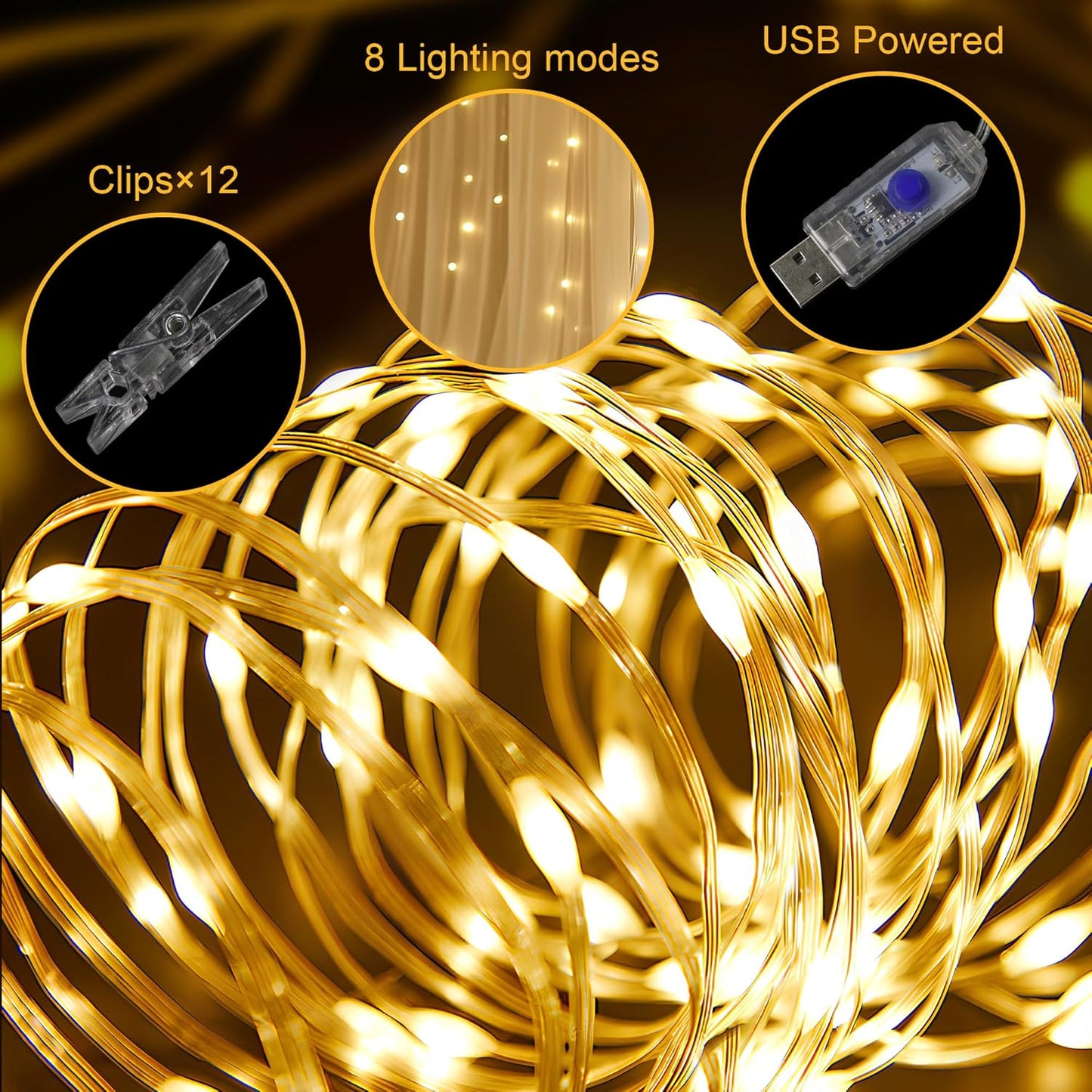 Tulle Backdrop Curtains with Lights String 10FT X 8FT Champagne Sheer Curtain with Lights Tulle Curtains Backdrop for Wedding Birthday Party Photo Shoot (2 Panels 5x8FT)