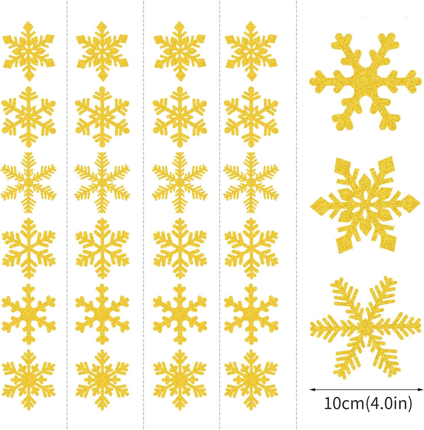 Gold Snowflake-Snow Christmas Party-Decorations Garland - 6pcs Winter Girl Boy Birthday New Year Hanging Decoration Streamers Banner, Wonderland Party Supplies Decor Panduola