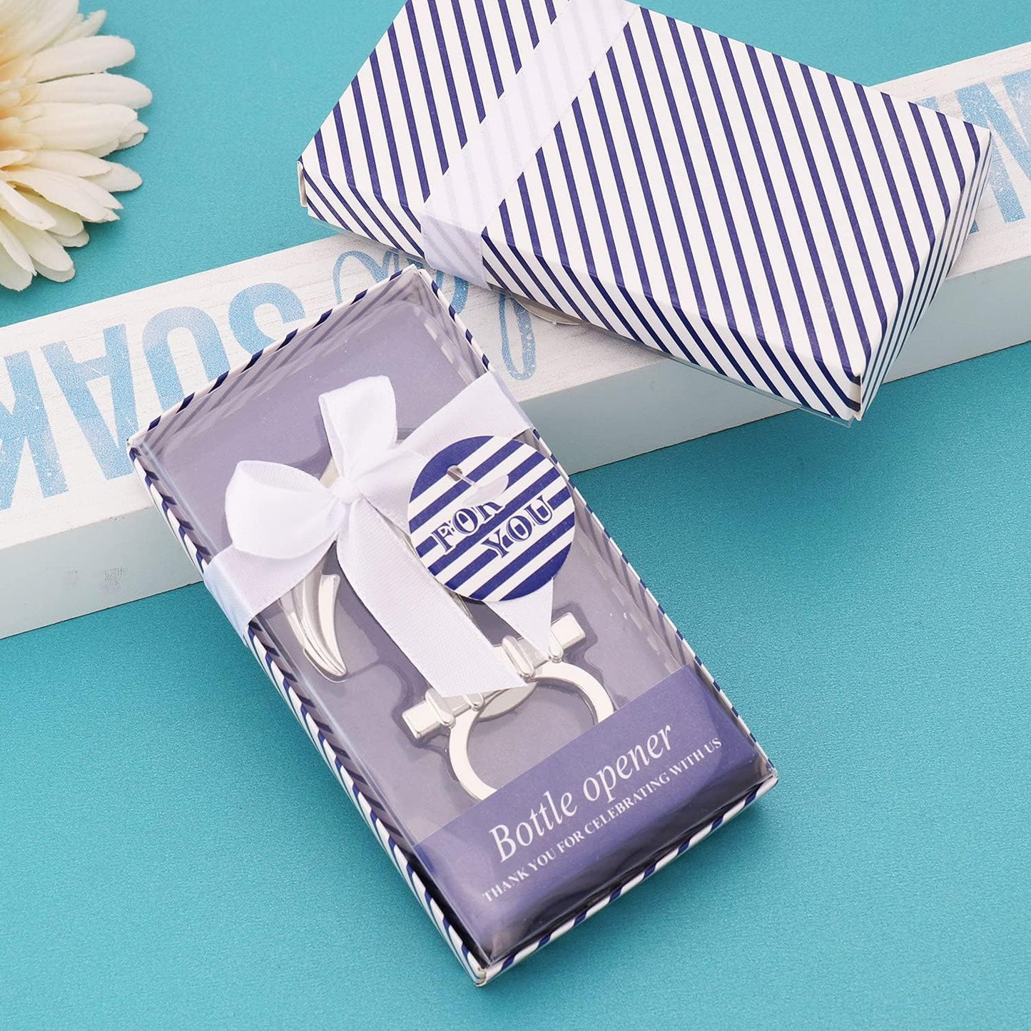 24 PCS Nautical Themed Anchor Party Favors Beer Bottle Opener Party Souvenirs with Exquisite Packaging for Wedding Party Favors Gift & Decorations Bridal Shower Party Souvenirs (Anchor, 24)