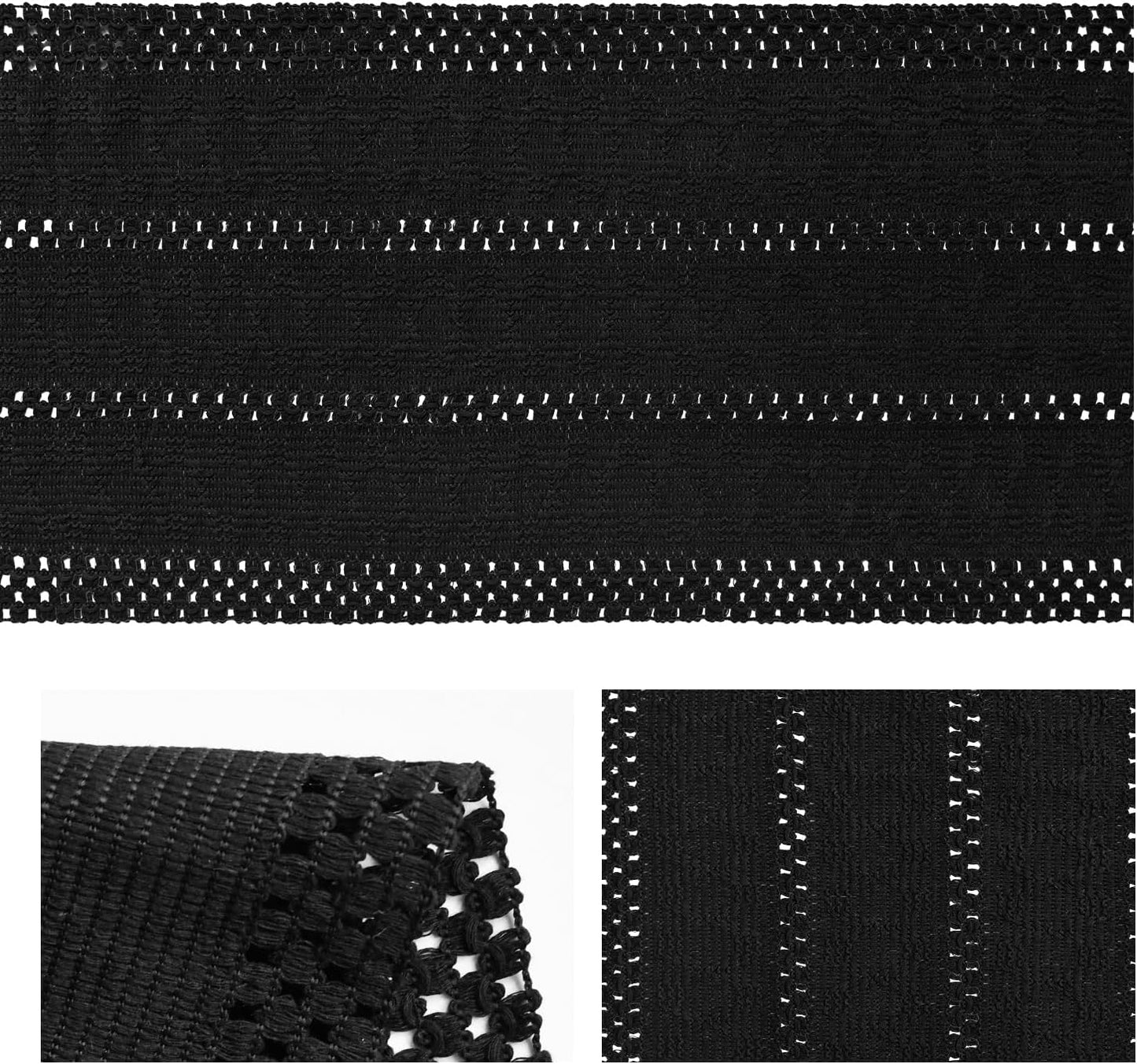 Artoid Mode Black Farmhouse Woven Rustic Hollow Table Runner, Seasonal Holiday Hollow Kitchen Dining Table Decoration for Home Party Decor 12x60 Inch