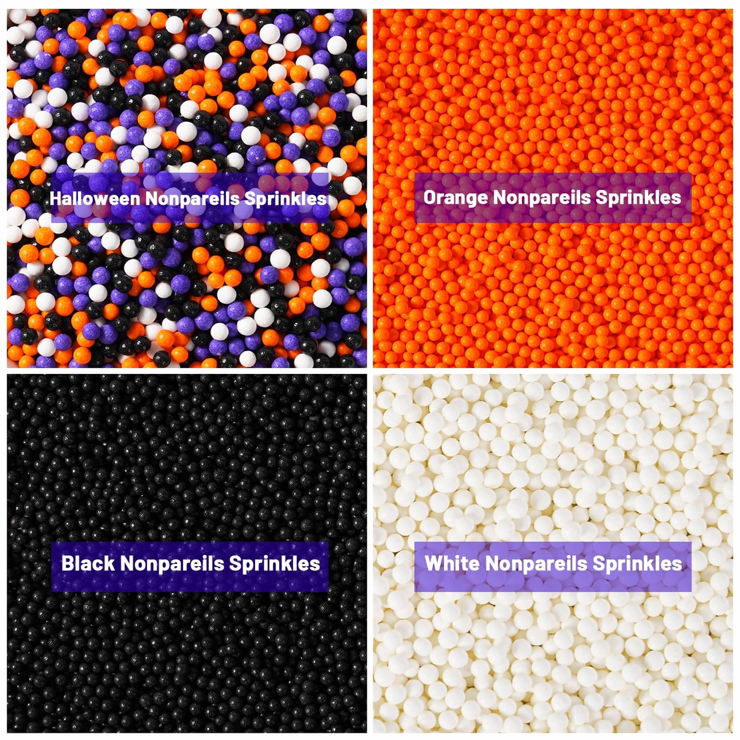 Edible Orange Sprinkles, Nonpareil Sprinkle, Orange Sprinkles for Cupcakes, Cakes, Cookies, Macarons, Ice Cream, Perfect for Halloween, Fall, Thanksgiving Day(120g/4.23oz)