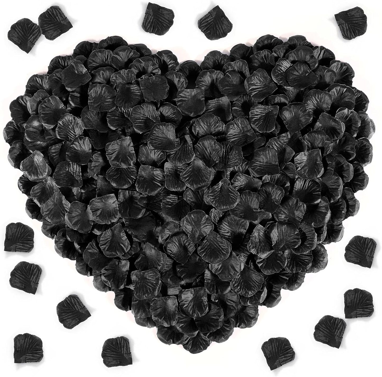1000 Pcs Black Rose Petals Artificial Silk Flower Petals Romantic Decorations for Wedding Engagement Birthday Event Anniversary Party Backdrop Supplies