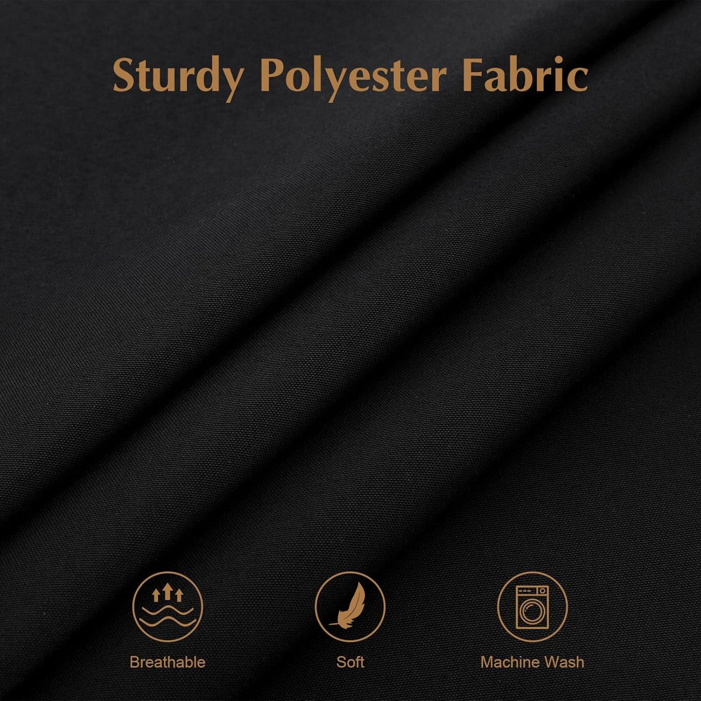 2 Pack Round Table Cloth 60 Inch Black Tablecloth Washable Polyester Solid Dining Table Cover for Birthday Party Dinner Holiday Outdoor Indoor