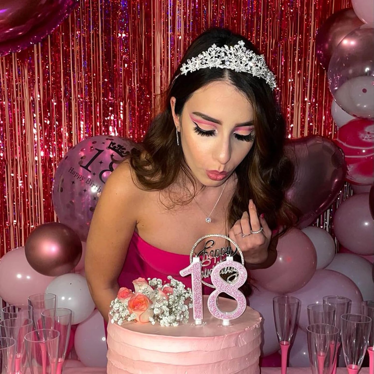 CANREVEL 2 Pack 3.3x8.2 Feet Laser Red Foil Fringe Backdrop Curtains, Glitter Tinsel Streamers Birthday Party Decorations, Fringe Backdrop for Stranger Theme Birthday Christmas Valentines Day Party