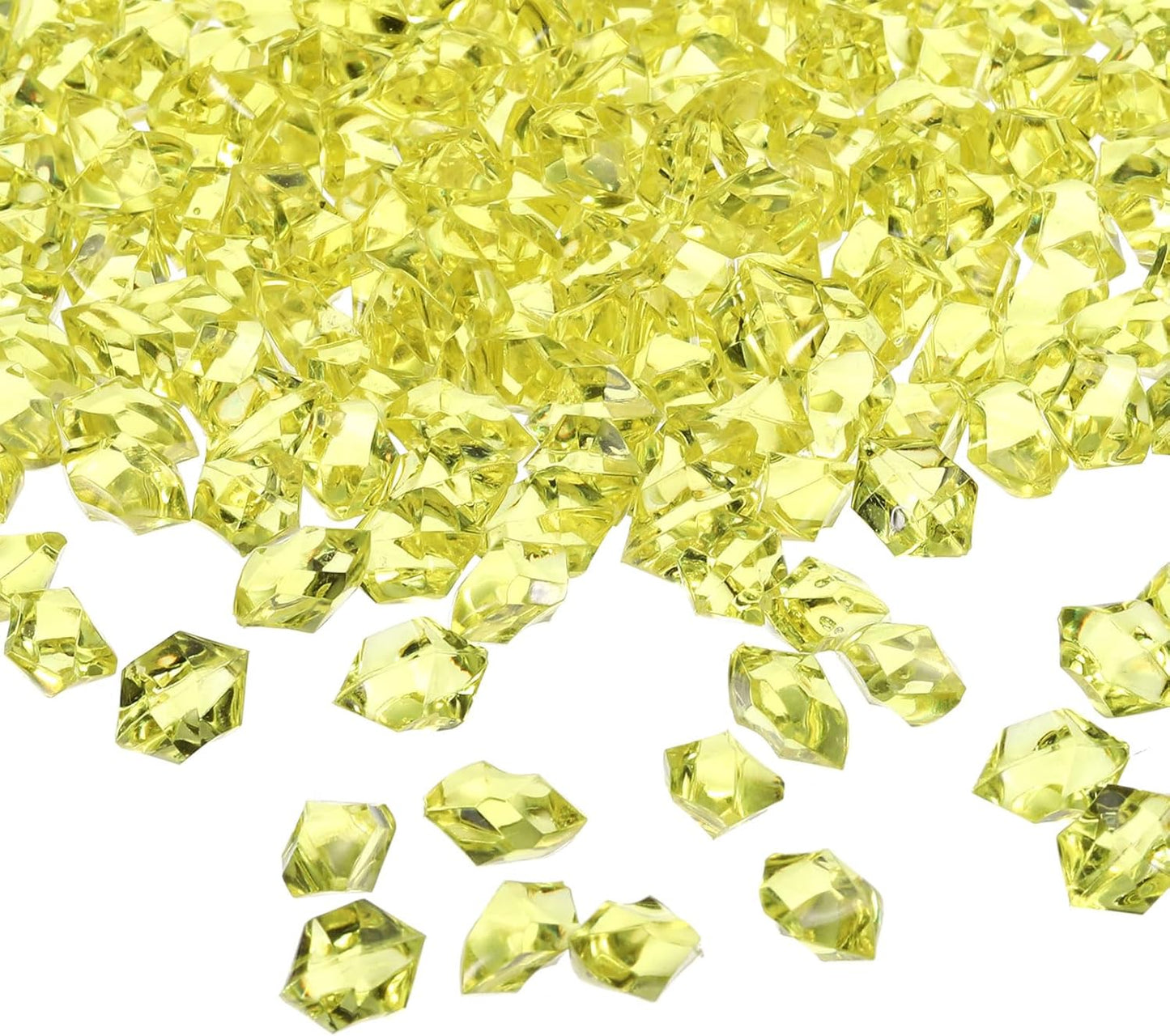 uxcell 1000pcs Fake Ice Rocks, Dazzling Clear Resin Crushed Ice Sparkling Fake Diamonds Gem Stones for Vases Fillers Table Scatter, Theme Party Favors, Gold