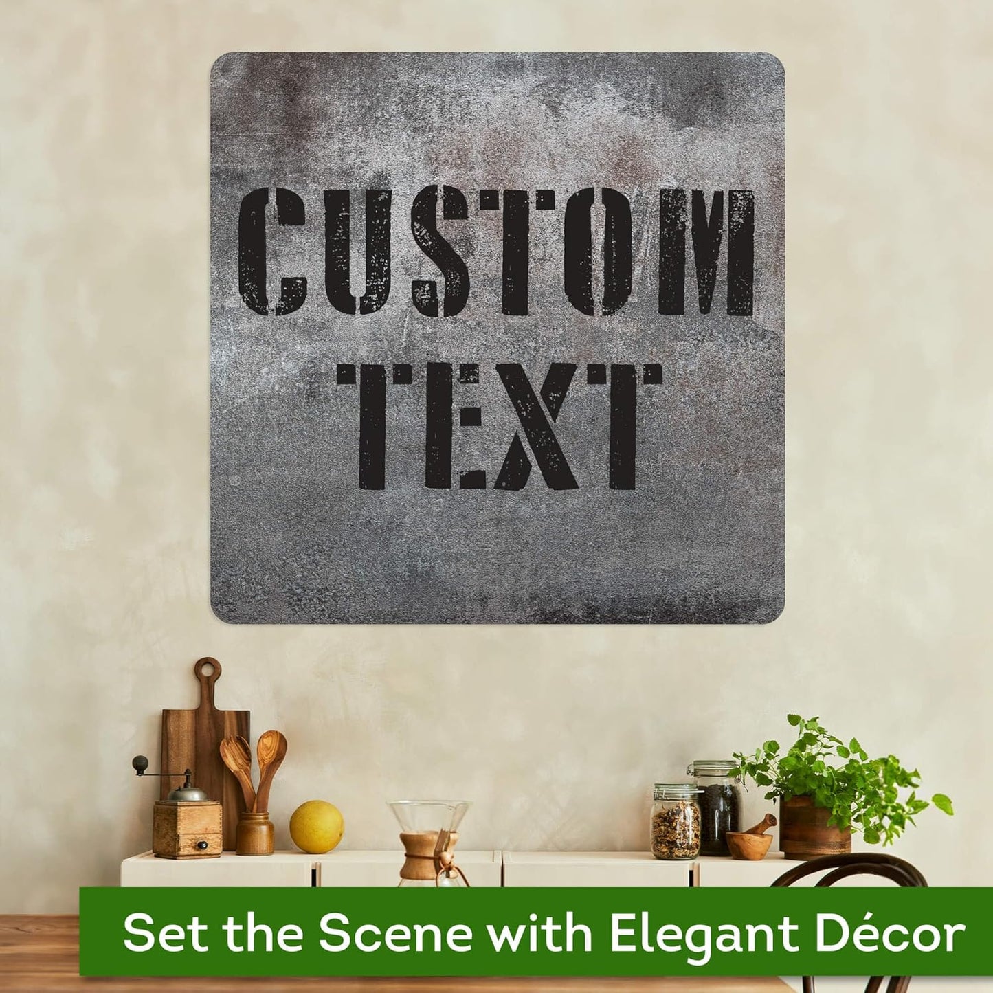 Custom Sign, Custom Street Sign, 11 Font Colors, 13 Font Styles, 4 Hole Options, 22 Sizes, 36x36 Inches, Rust Free DiBound, Fade Resistant, Made in USA by My Sign Center (Grunge Metal)