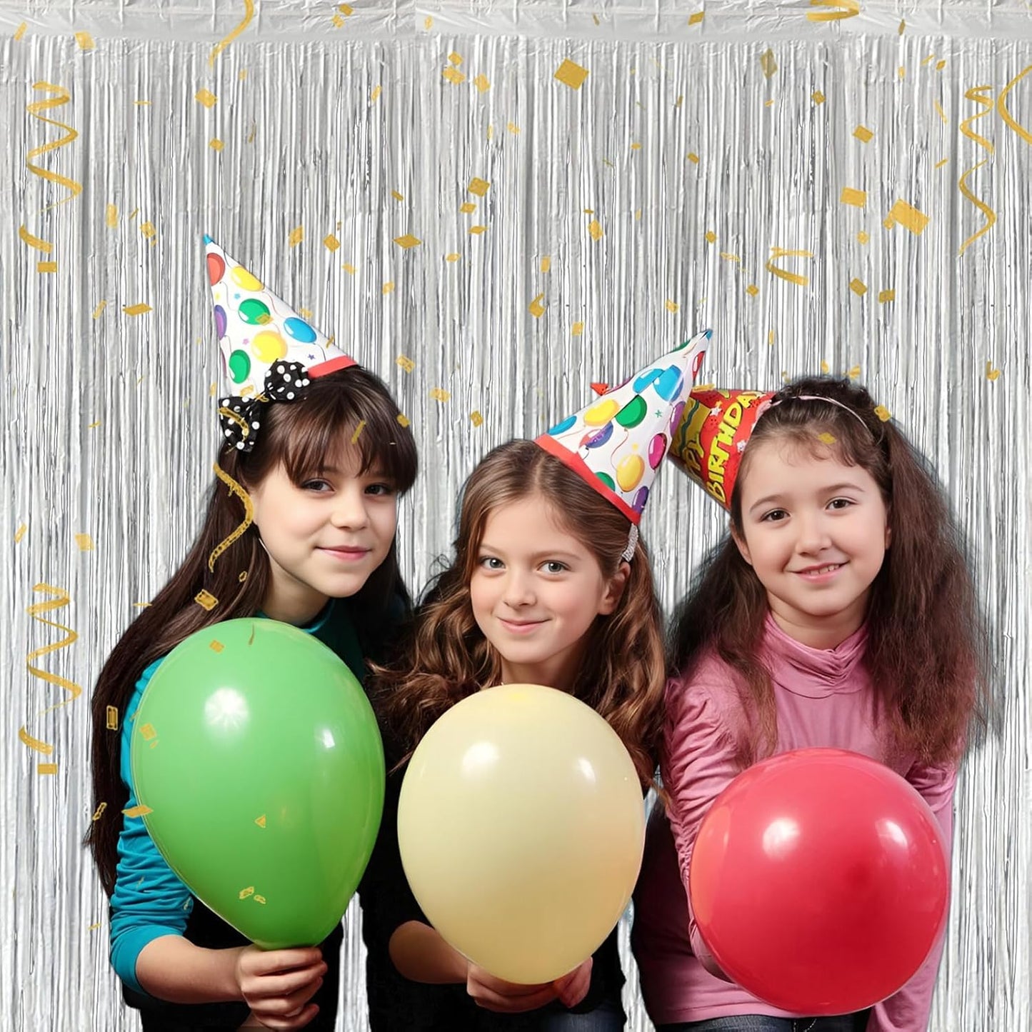 Silver Foil Fringe Curtain 3.3×8.3FT 2 Packs, Metallic Tinsel Curtains Party Streamers for Birthday Graduation Baby Shower Decoration (2pcs,3.3FT×8.3FT, Silver)