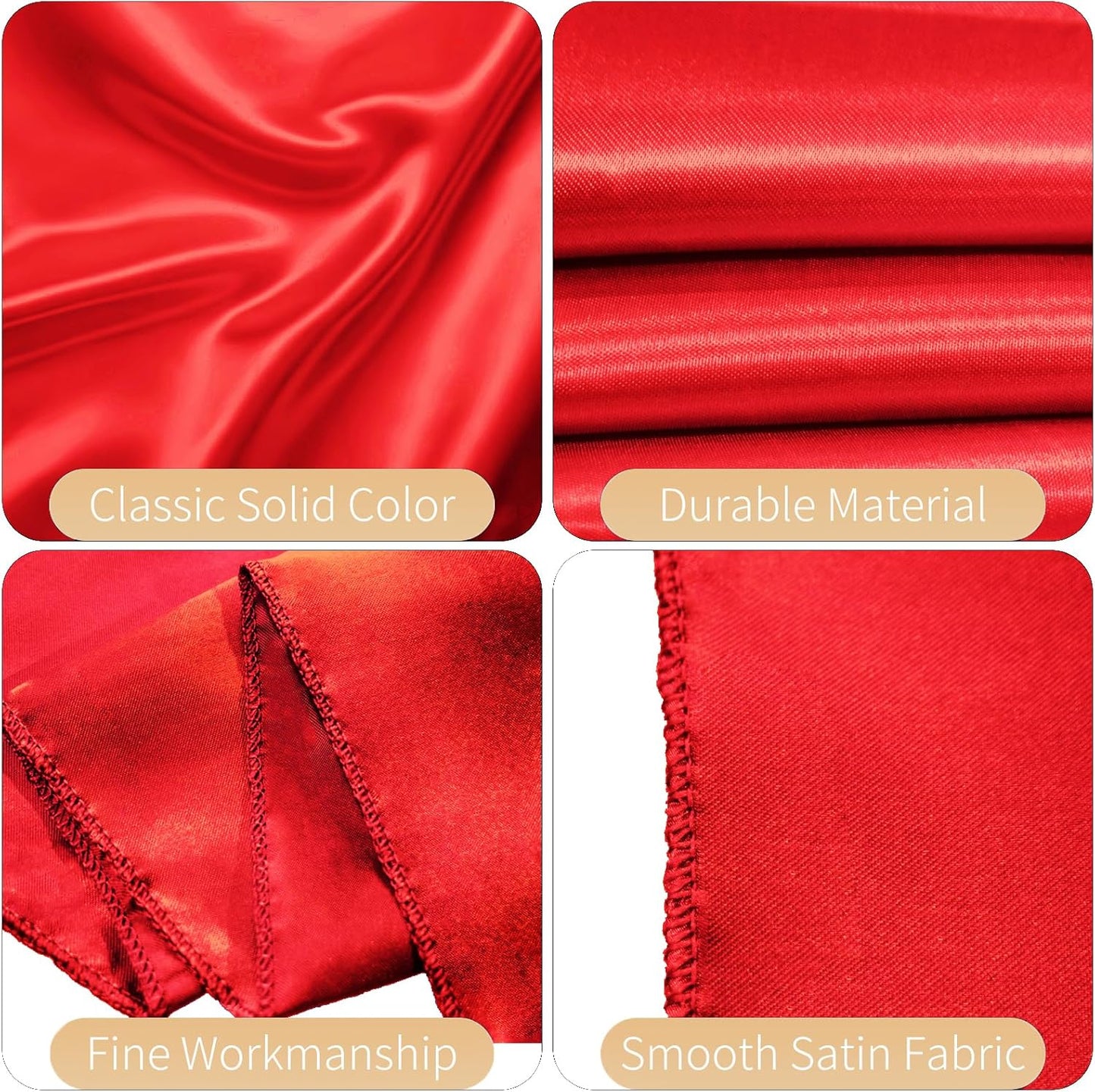 50 PCS Satin Chair Sashes Bows Decorative Universal Chair Cover Chair Ribbon Bows Ties Back Sash for Wedding Party Ceremony Reception Hotel Event Banquet Restaurant Home Kitchen Decor(7 x108inch,Red)