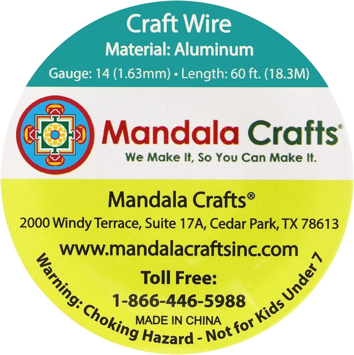 Mandala Crafts 14 Gauge Anodized Aluminum Craft Wire for Jewelry Making - 60 FT Colored Flexible Violet Wire - Bendable for Bonsai Armature Crafting Sculpting