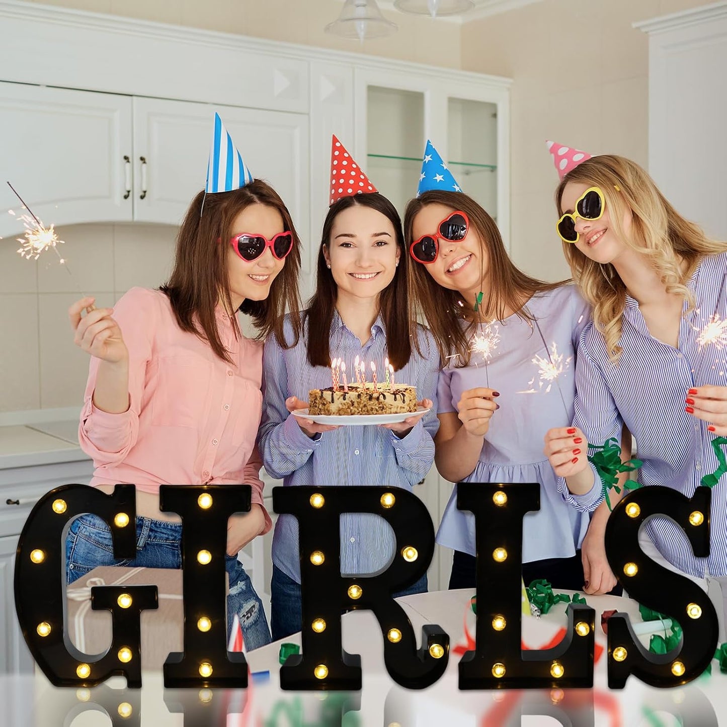 Led Marquee Letters, 8.58 Inch Black Light Up Letters, Small Led Letter Lights, Battery Powered Lighted Letterfor Table, Party, Birthday, Christmas Decor (Black, Letter L)