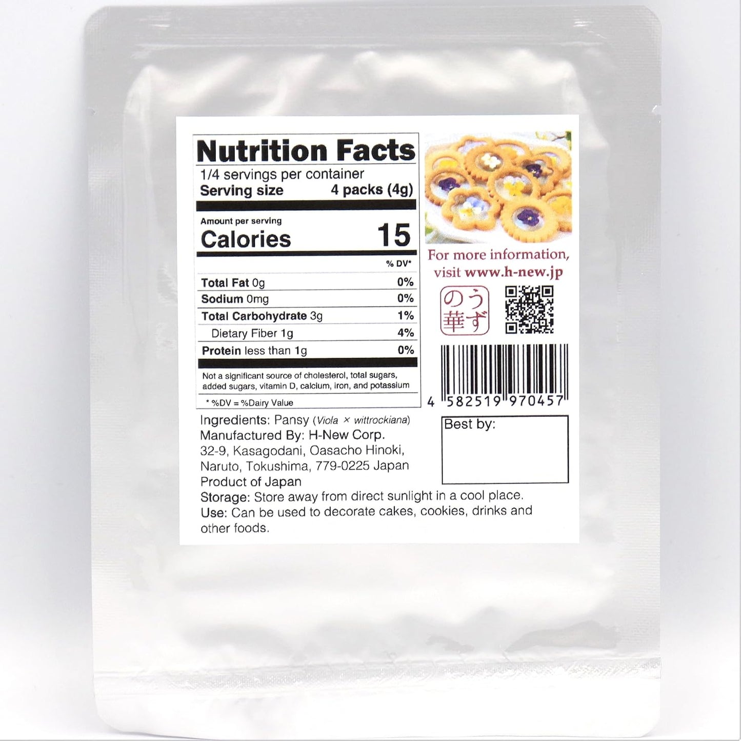 Uzunohana Dried Edible Flowers Viola Mix (50 Petals) | For Cake Decorating | For Garnish | For Culinary | For Cocktail!