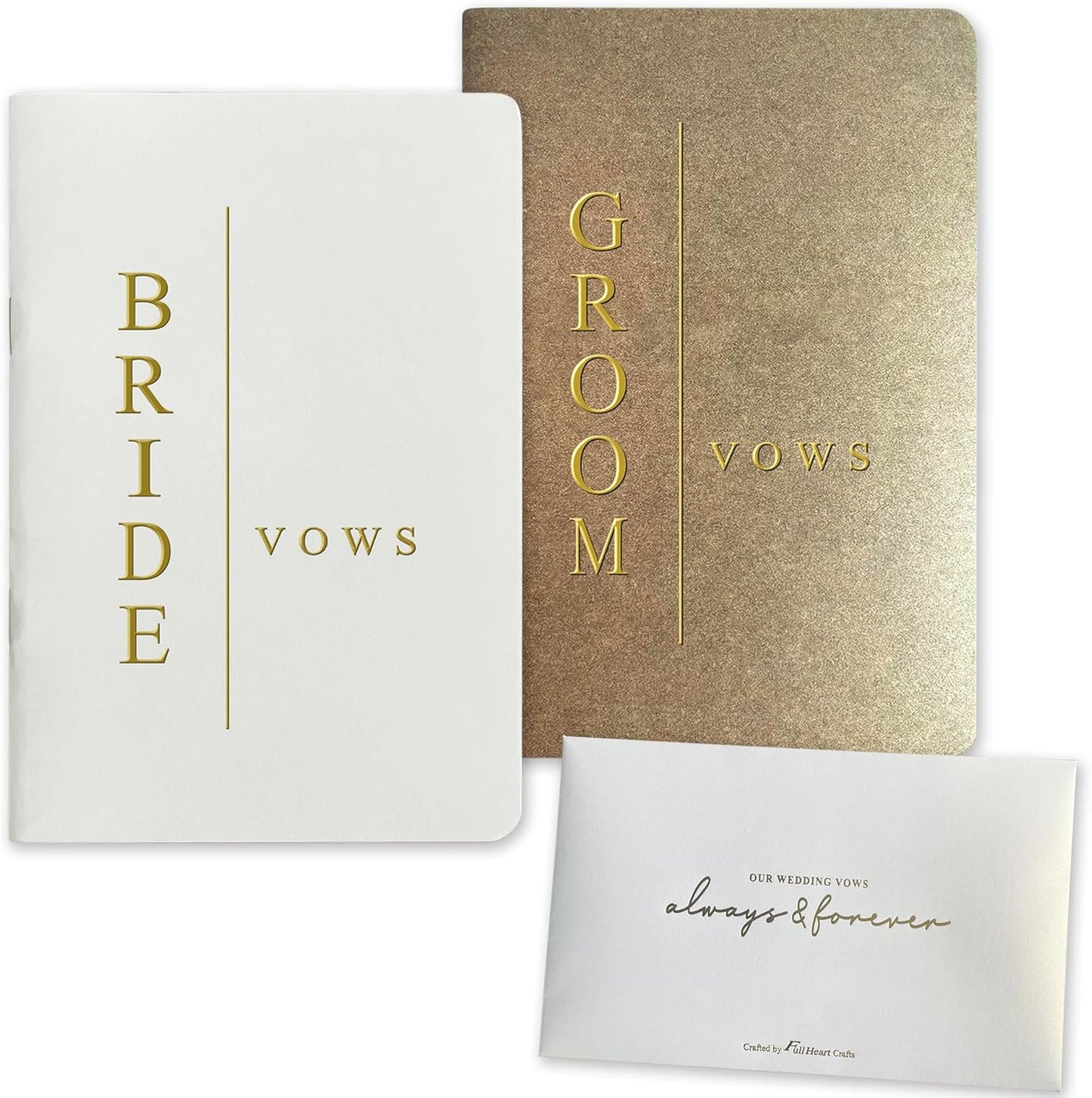 Vow Books His and Hers Wedding Vow Books Bride and Groom with Soft Touch Gold Foil Engraving Wedding Essentials(TR-GB-Terracotta)