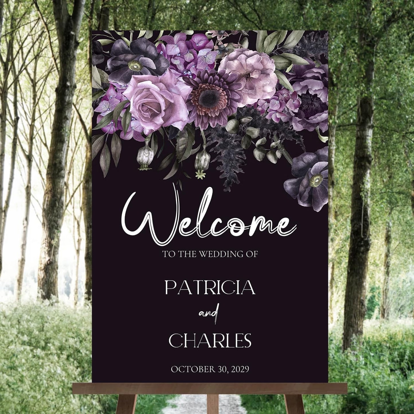 Gothic Wedding Welcome Sign - Dark Romantic Gothic Ceremony Sign