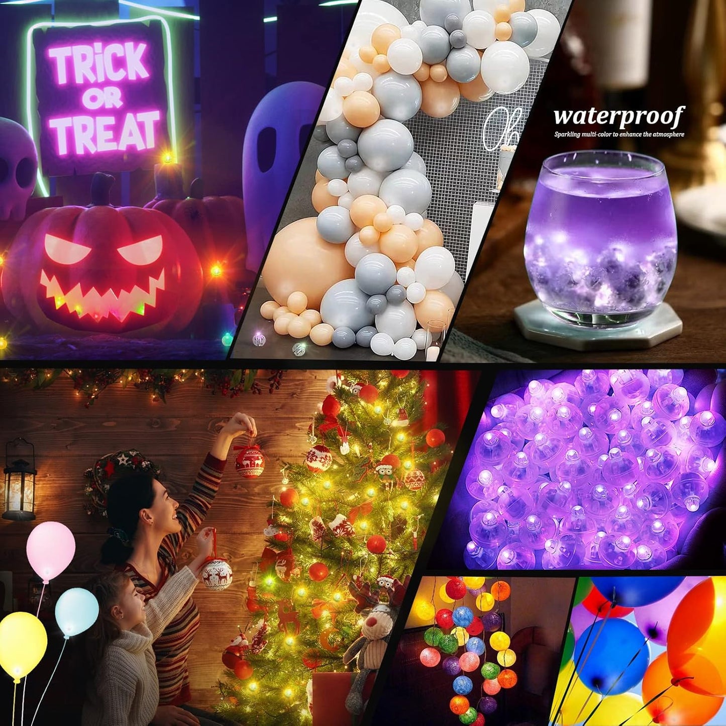 200pcs LED Purple Balloon Light, Round Led Mini LED Lights for Paper Lantern Balloon Indoor Outdoor Party Event Fun, Birthday Party Wedding Decoration Supplies